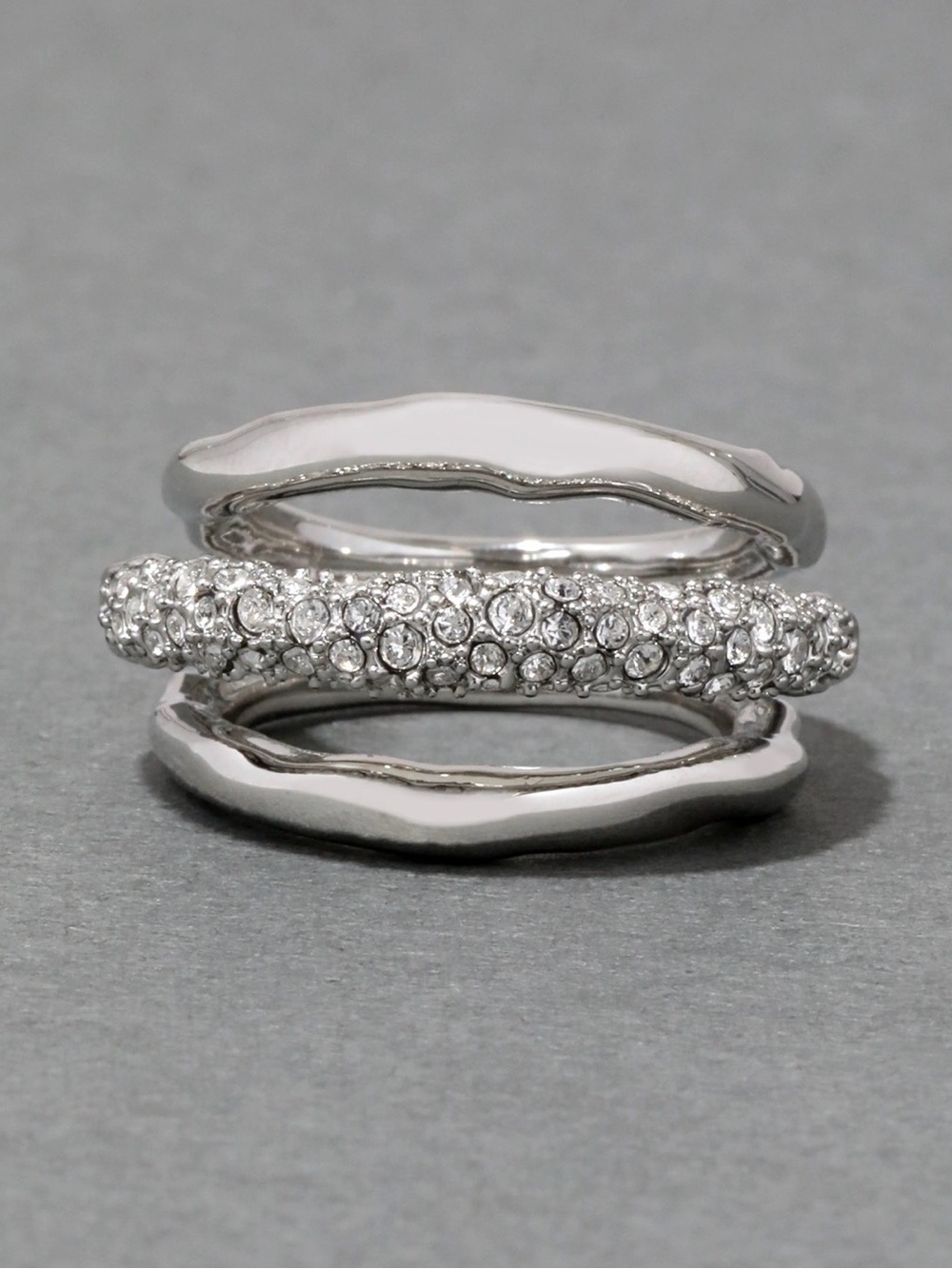 Alexis Bittar Solanales Crystal Orbiting Ring Size 7  Silver Clear OC01